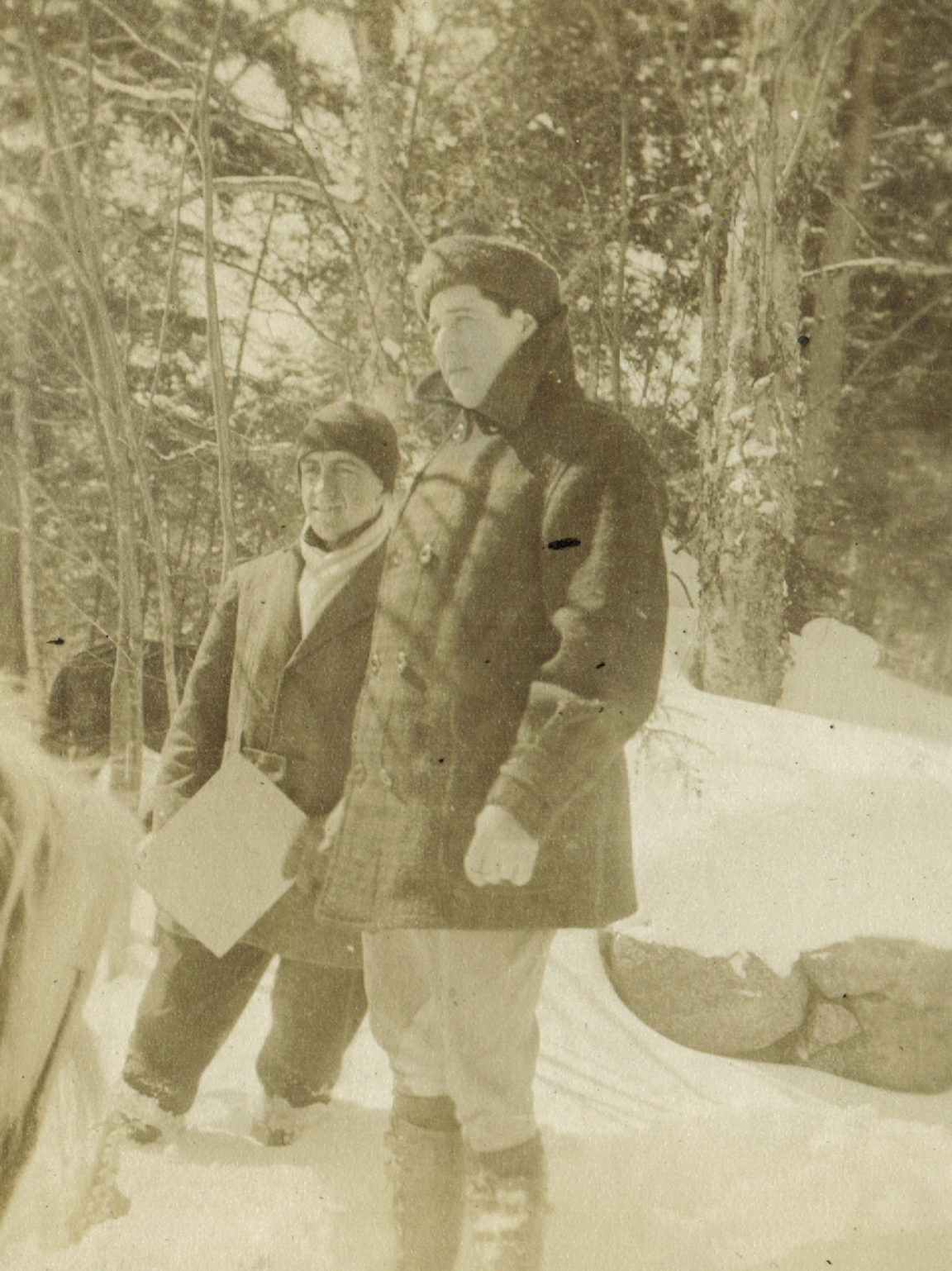 Carlyle Blackwell shooting silent film in Saranac Lake