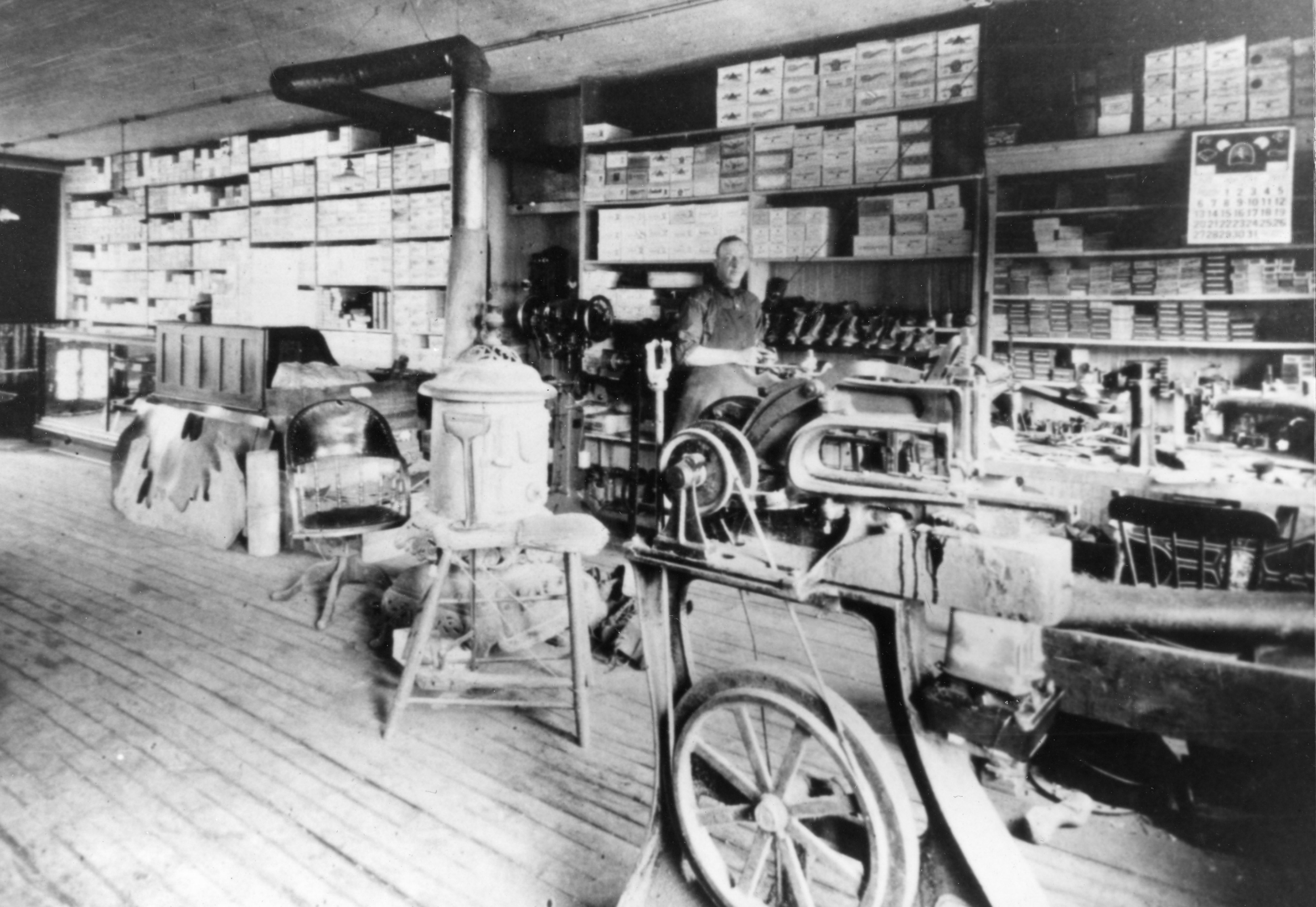 Frank Woodside at his shoe store in Hammond