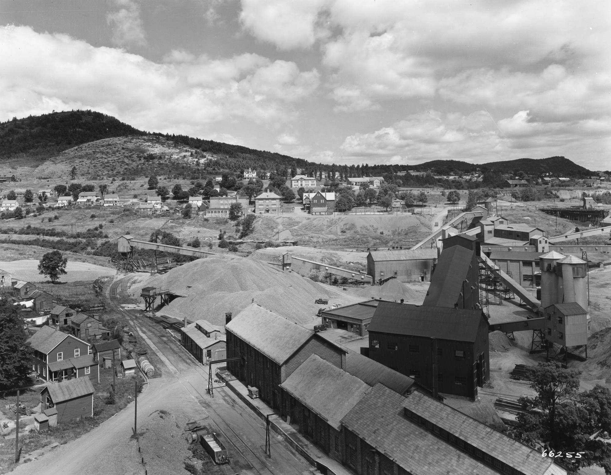 Exterior view of Republic Steel iron ore processing plant in Mineville