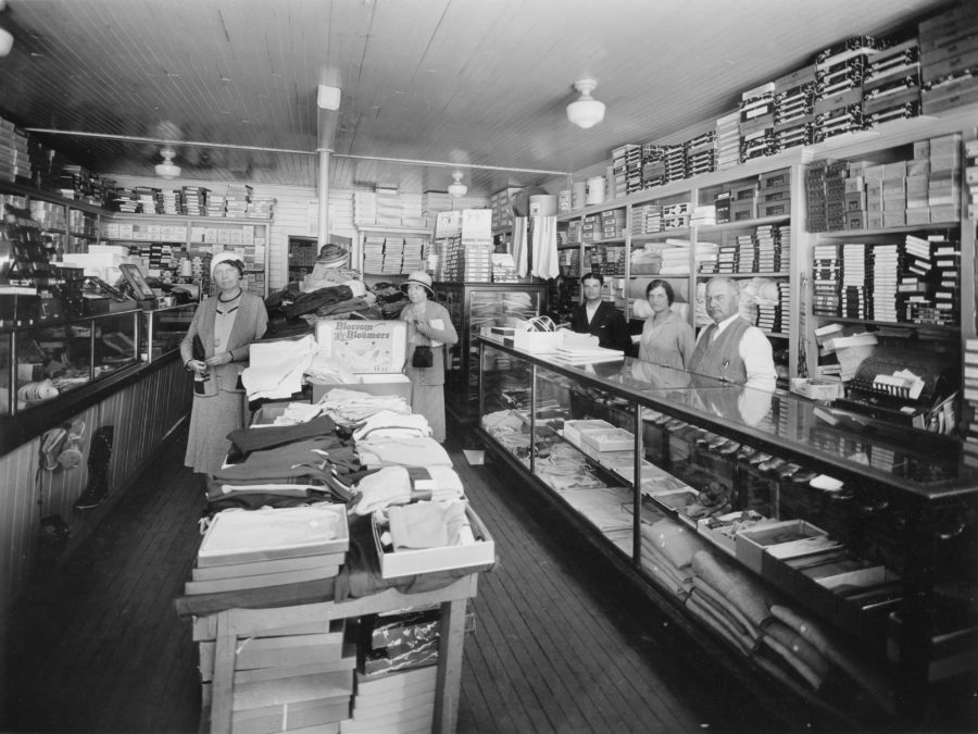 Lynde in his dry goods store in Natural Bridge