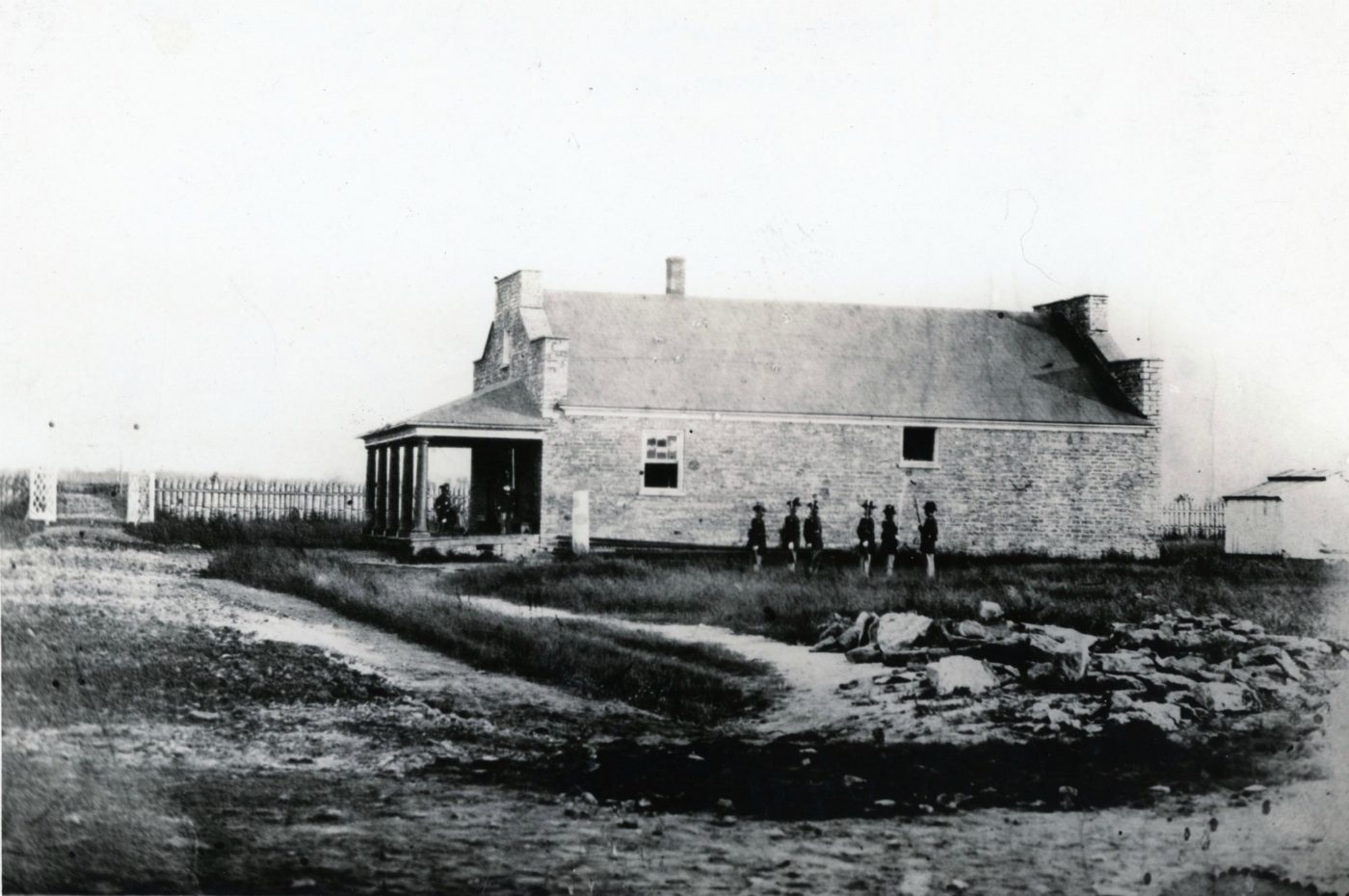 Soldiers outside Madison Barracks in Sackets Harbor