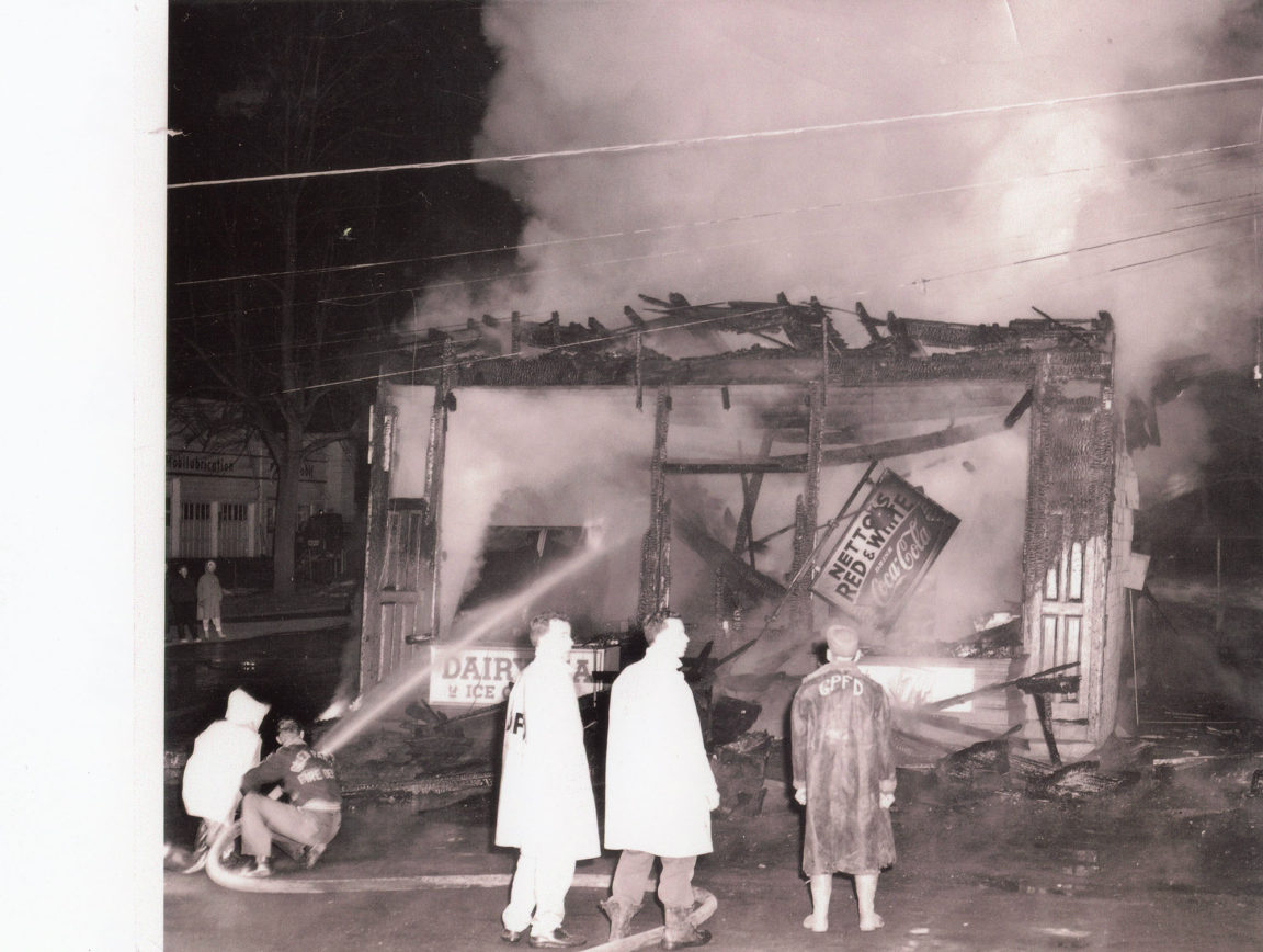 Firefighters at work in Dexter