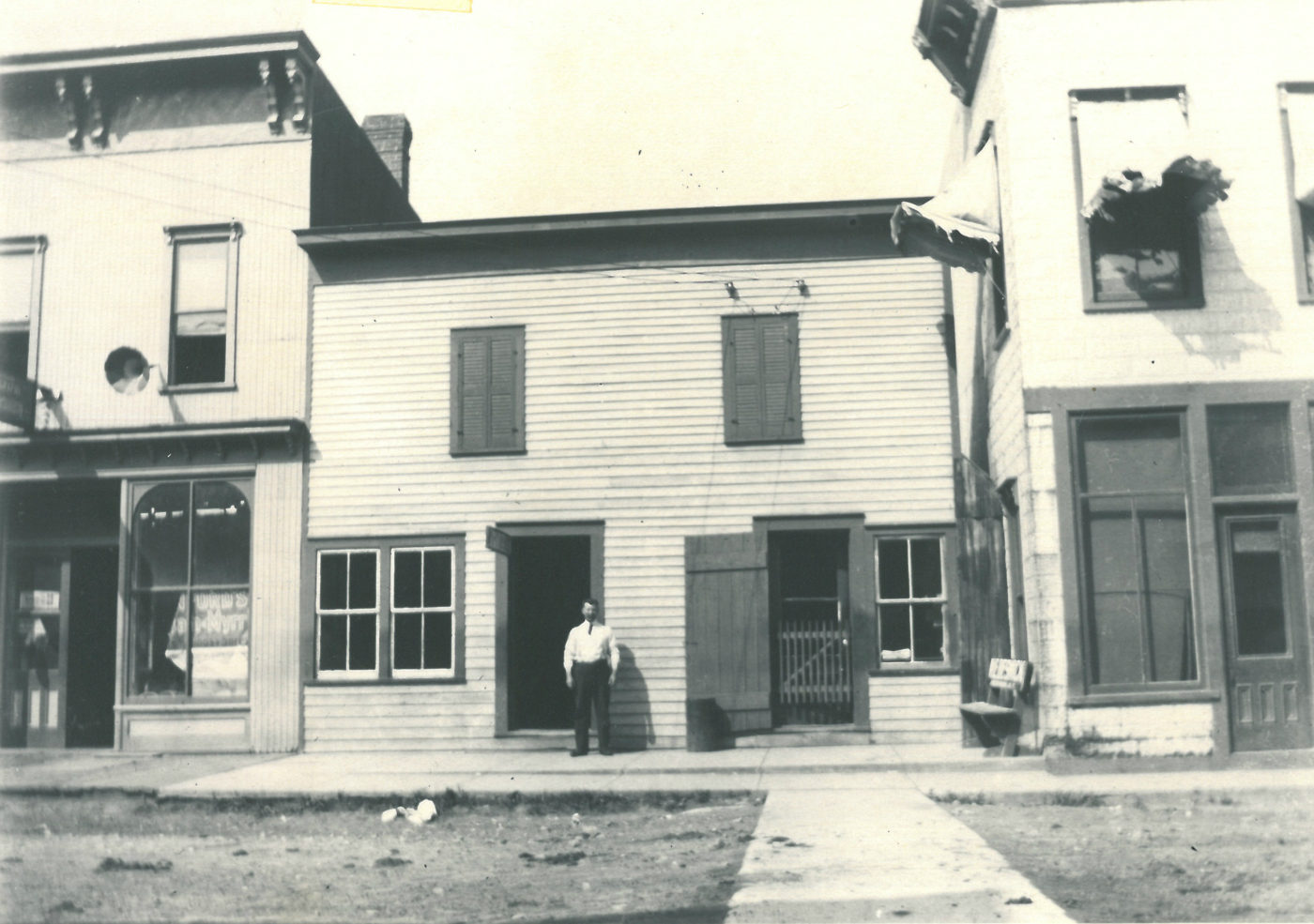 Postmaster outside the post office in Hermon