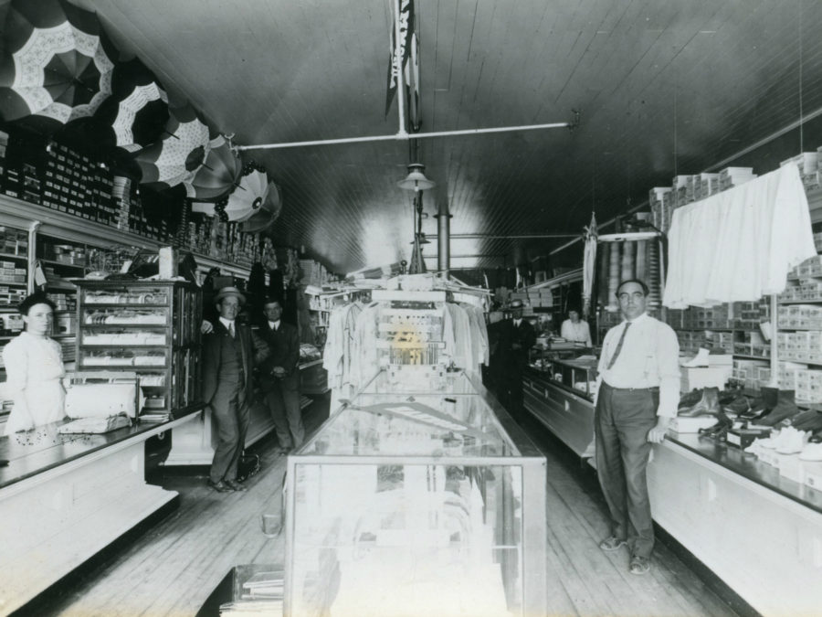 Employees of the Moses dry goods store in Harrisville