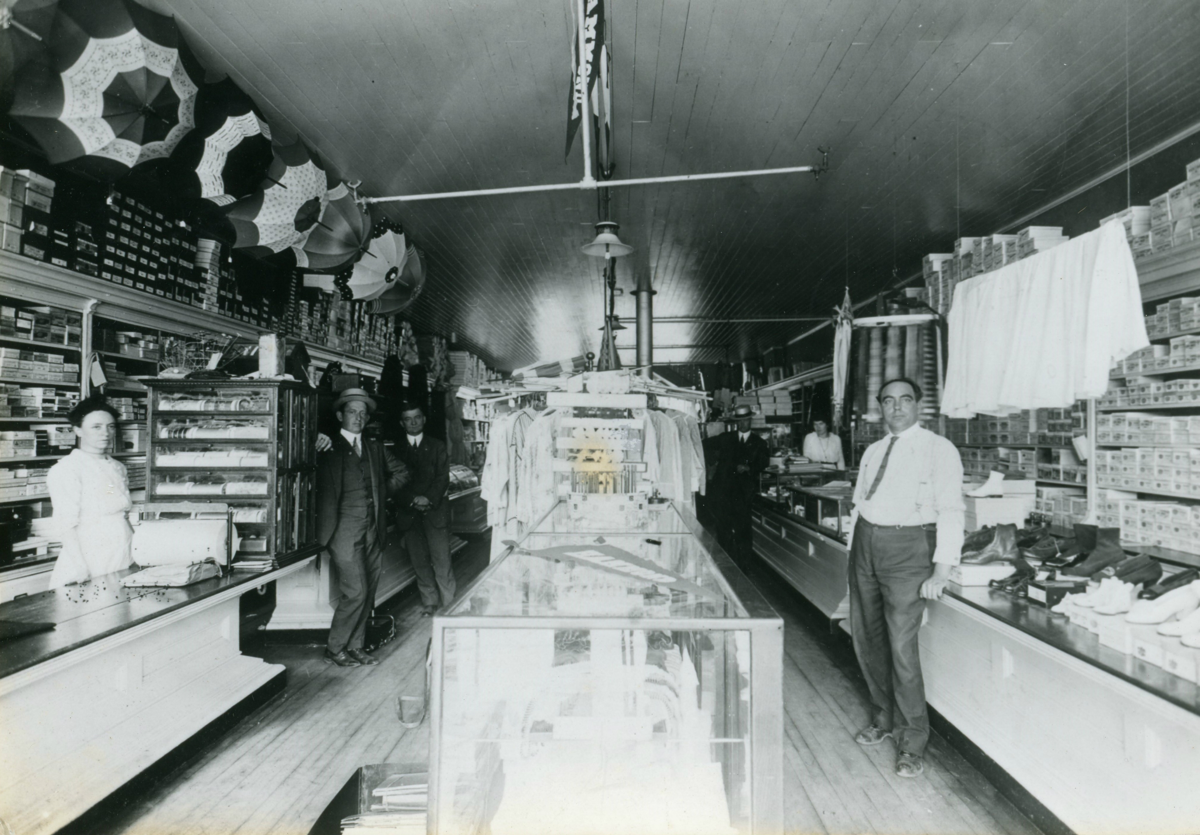 Salespeople in Laidlaw’s dry goods store in Hammond