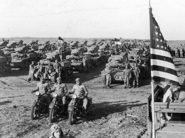 Pine Camp troops in formation in Jefferson County