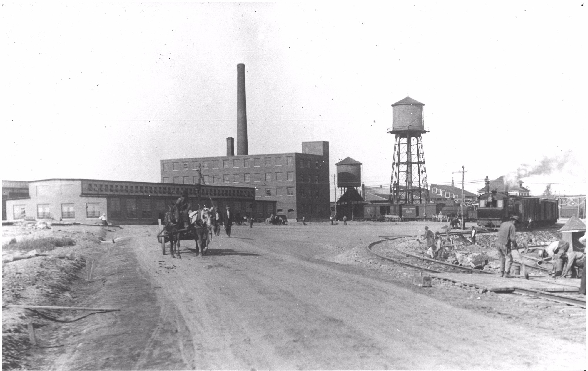 Exterior of Alcoa Plant in Massena, early 1900s