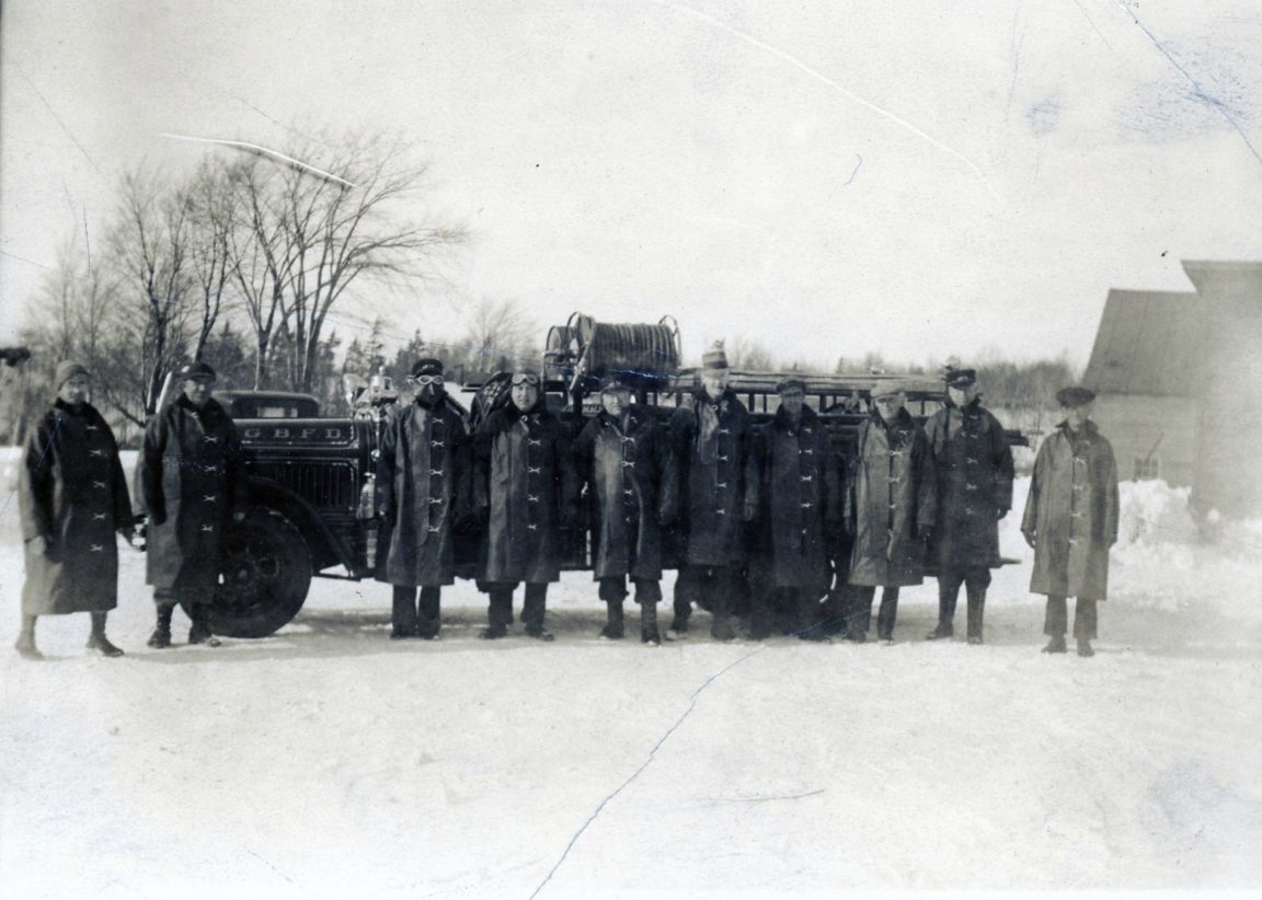Firemen and firetruck in Great Bend