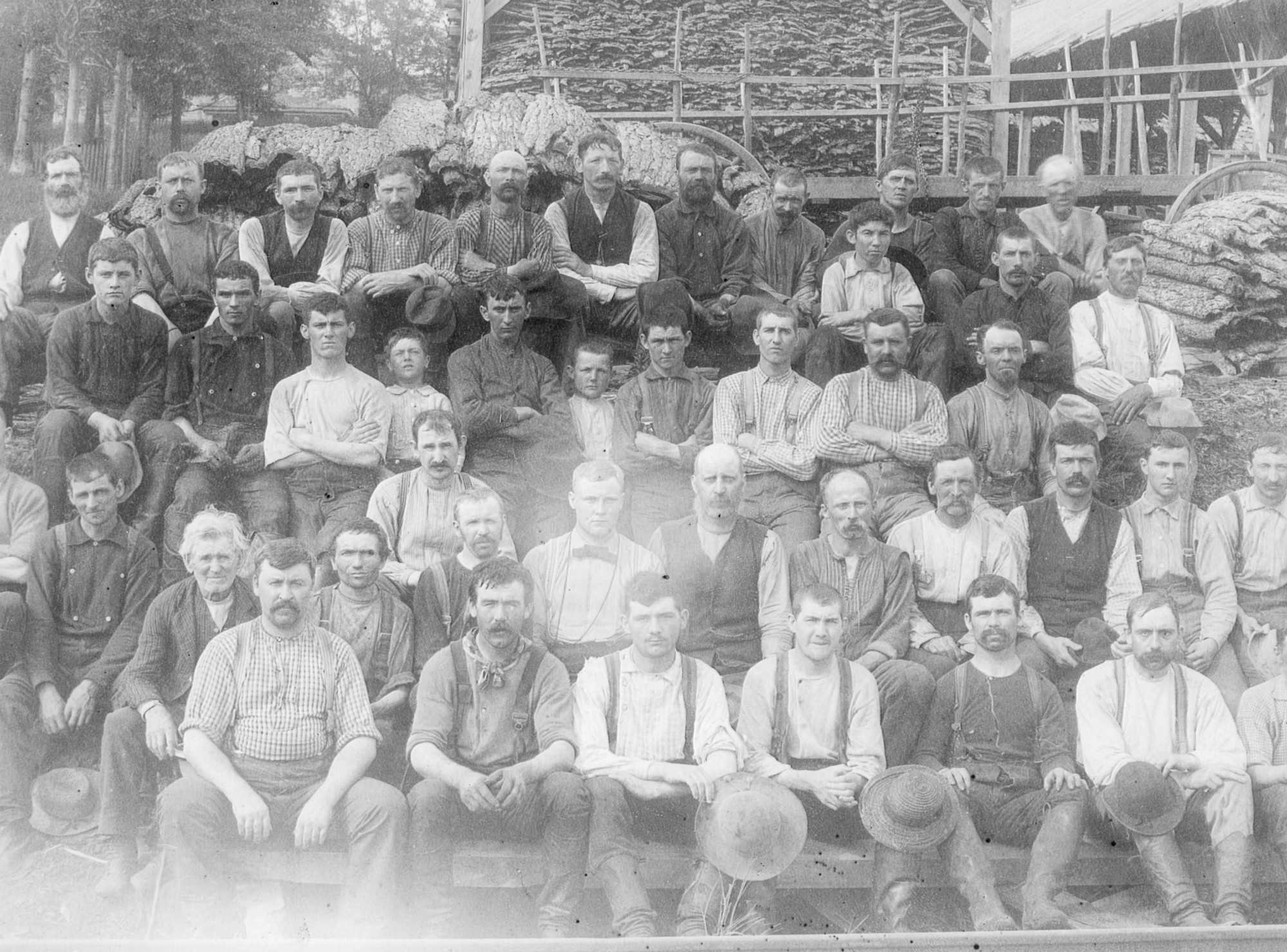 Workers at the Beach and Dodge tannery in Harrisville