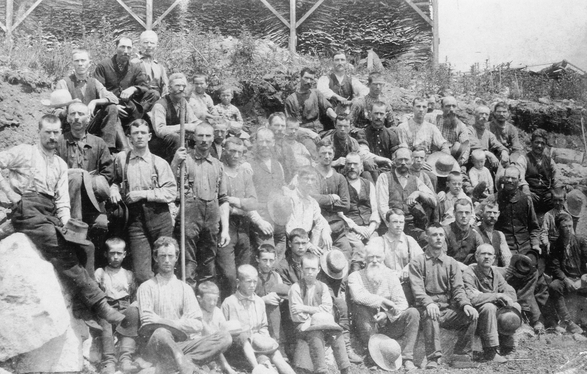 Workers, including children, at a tannery in Harrisville