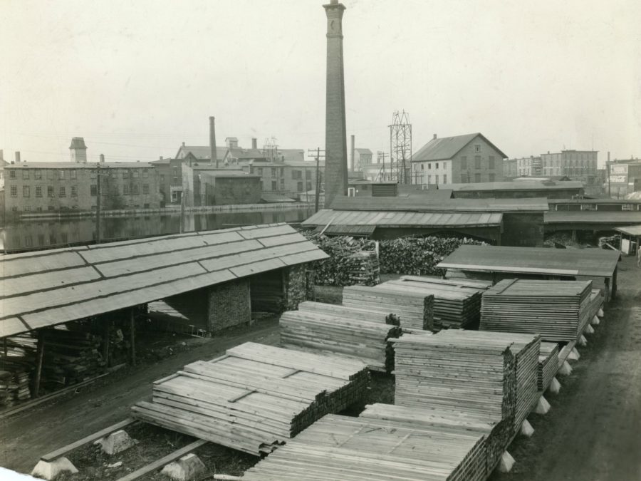 Aerial view of Wicks Coal, Feed and Lumber in Harrisville