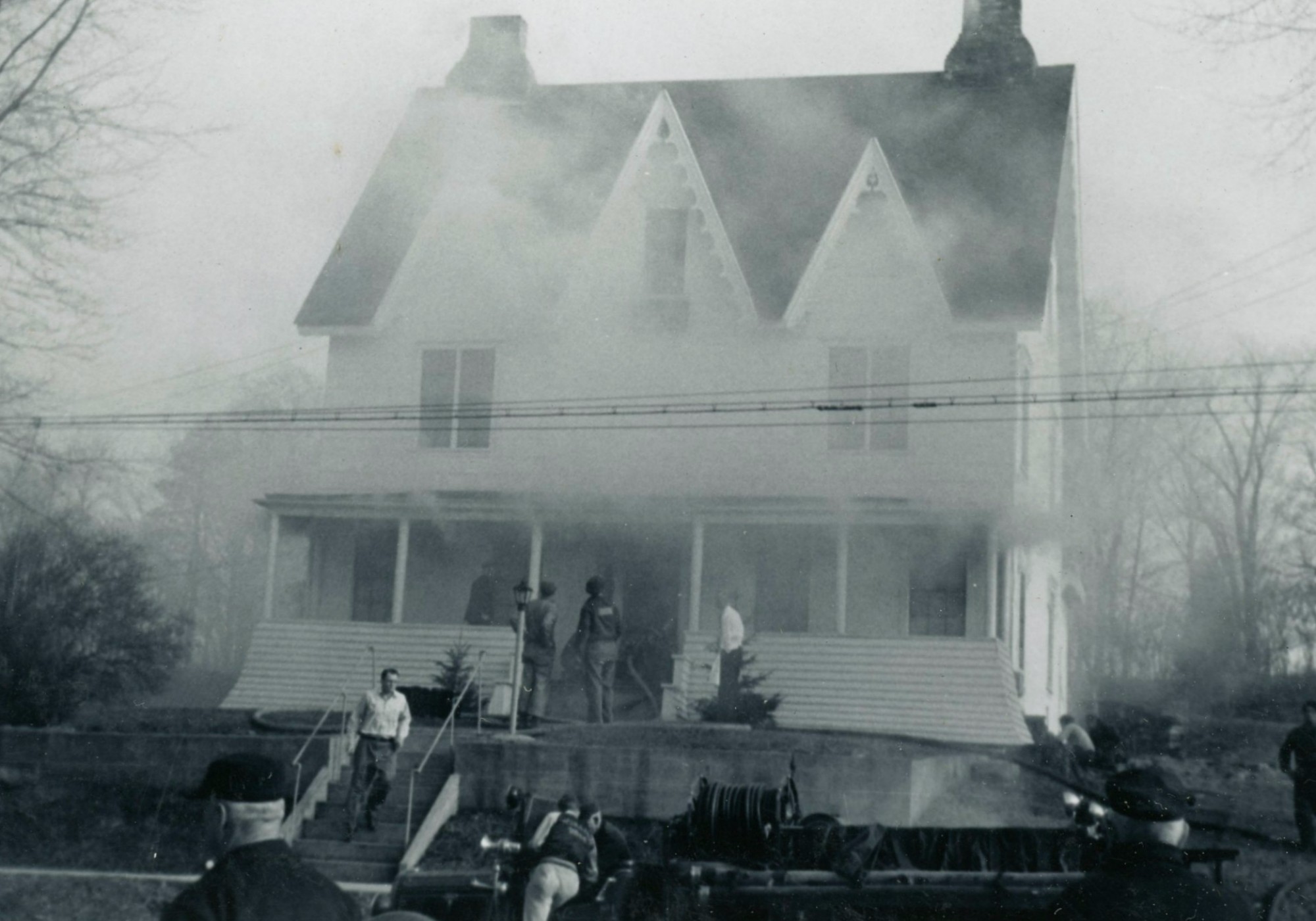 Firefighters at the Masonic Temple fire in Morristown
