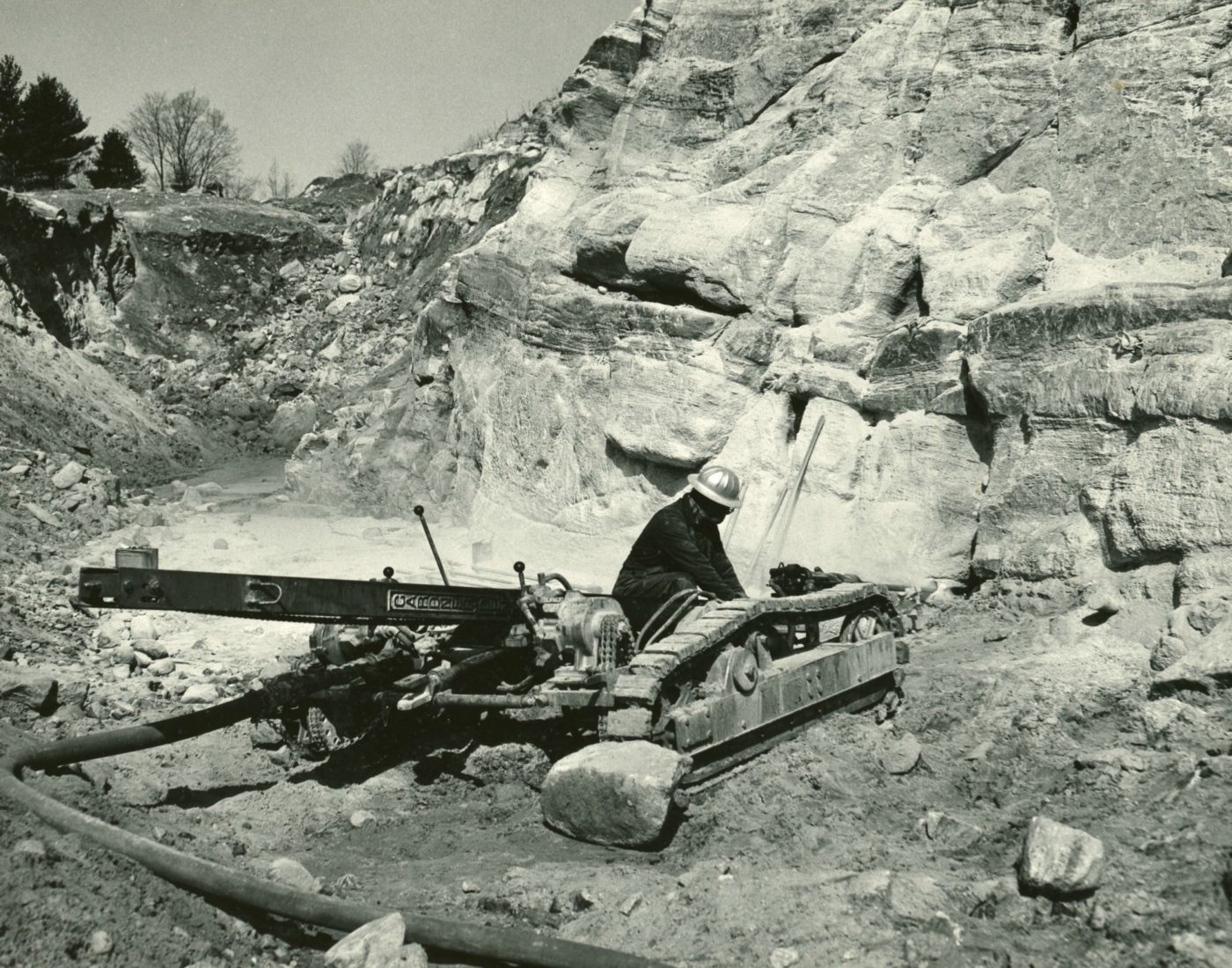 Worker in Cabot Wollastonite quarry in Willsboro