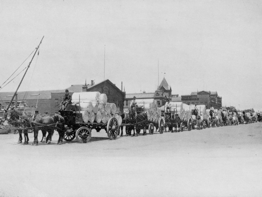 Workers at the International Paper Company in Harrisville