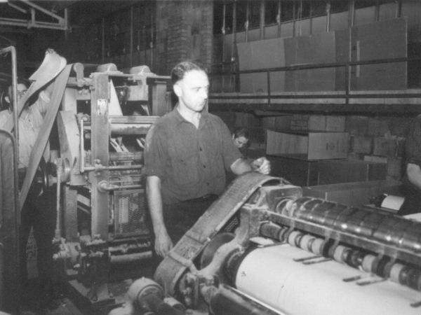 Men at work in Crown Zellerbach paper mill in Carthage