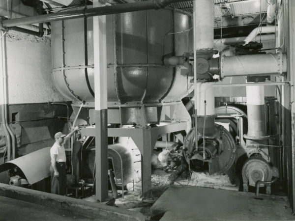 Using the hydro-pumper inside the Newton Falls Paper Mill in Newton Falls