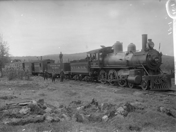 Train workers at Ne-Ha-Sa-Ne near Lake Lila in the Town of Clifton