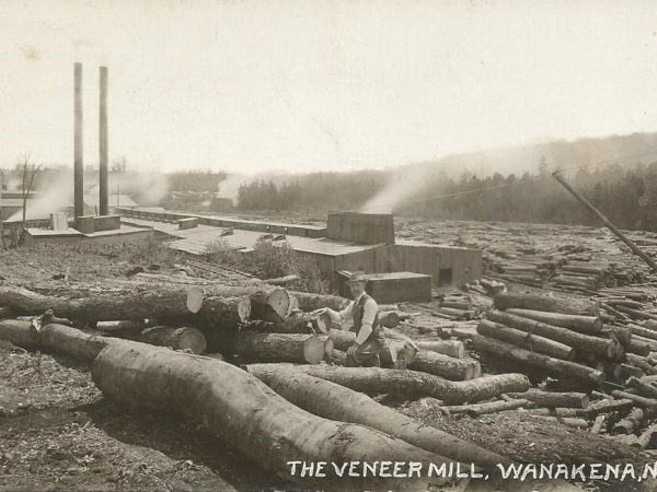 Exterior of a veneer mill in Wanakena