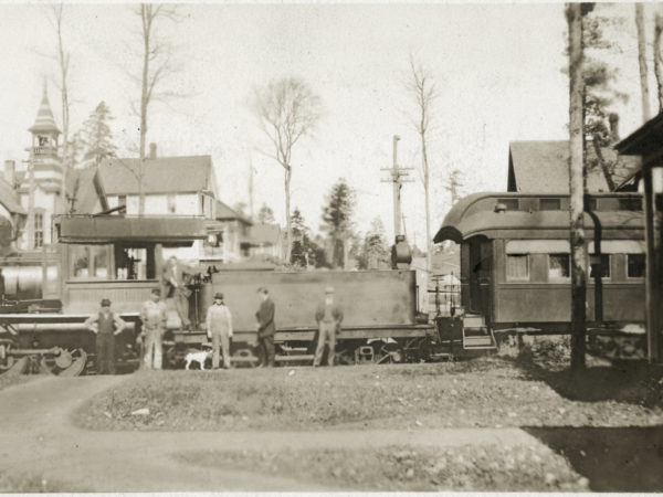 Cranberry Lake Railroad crew at the Wanakena Railroad Station