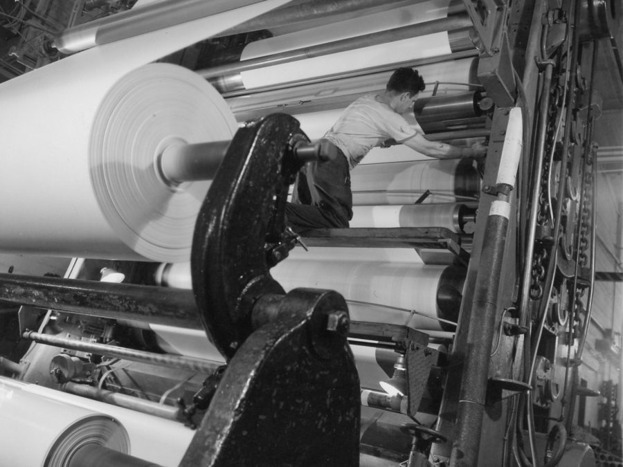 Young worker at the St. Regis Paper Mill in Deferiet