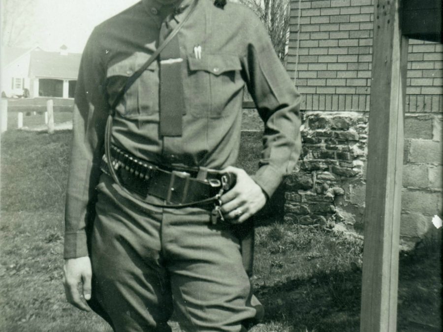Officer Tom Proulx in a Tupper Lake Police Department vehicle in Tupper