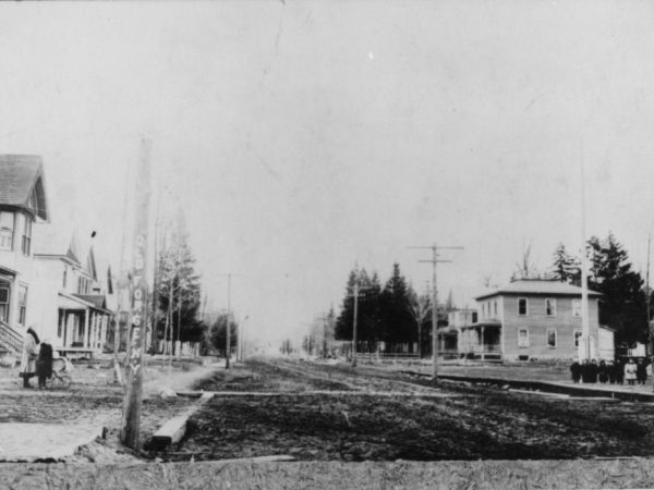 Main Street before pavement in Old Forge