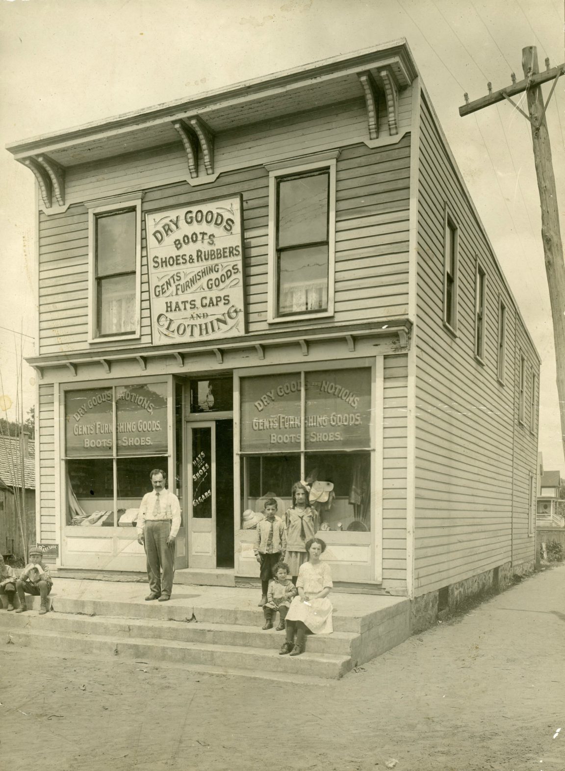 Berkowitz family outside their dry goods store in Old