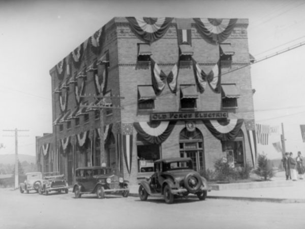The Flat Iron Building in Old Forge