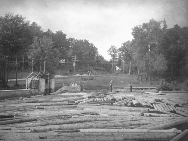 Logging at the Old Forge Dam