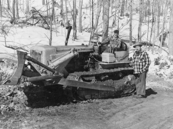 Moving snow with a D6 Bulldozer for Clarence J. Strife’s logging operation in the Town of Webb