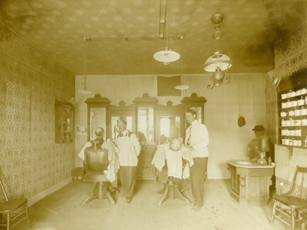 Barber shop interior in De Kalb Junction