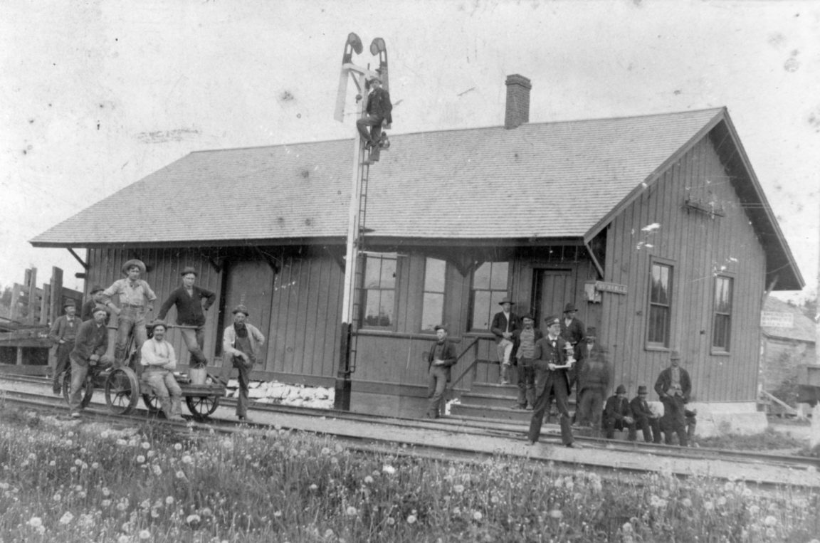 The track repair and station crew at Bigelow in the Town of De Kalb