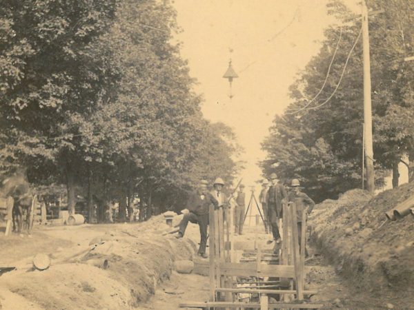 Sewage work on upper Main Street in Canton