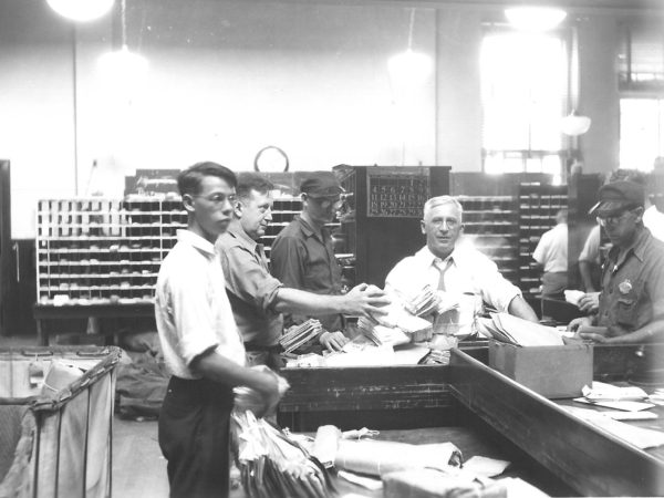 Sorting mail at the Post Office in Canton