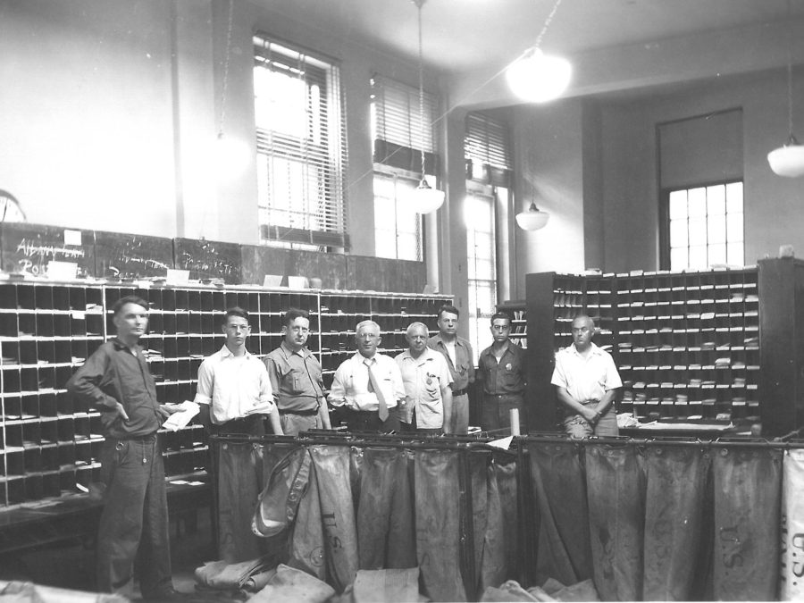 Sorting mail at the Post Office in Canton