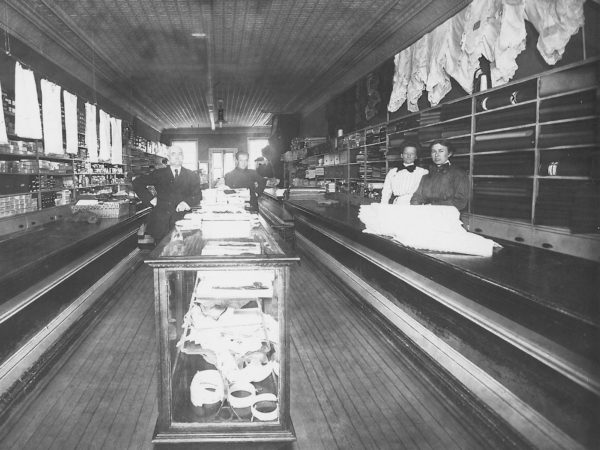 Interior of a dressmaking and tailor shop in Canton