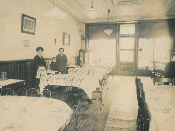 Waitresses inside the Canton Club Restaurant