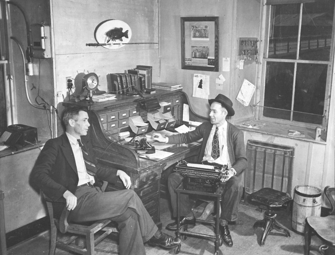 Inside the telegraph office at the Rensselaer Falls train depot