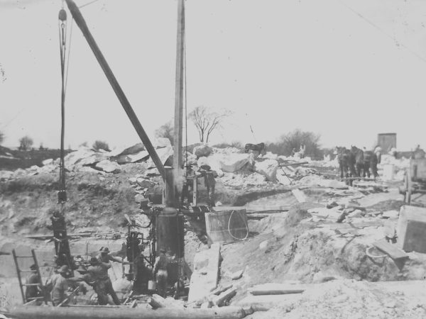 Prospecting for serpentine marble on the Nickerson Farm in Canton