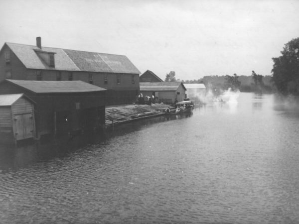 Passenger launch at dock on the Little River in Canton