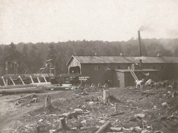 Sawmill yard in Newton Falls