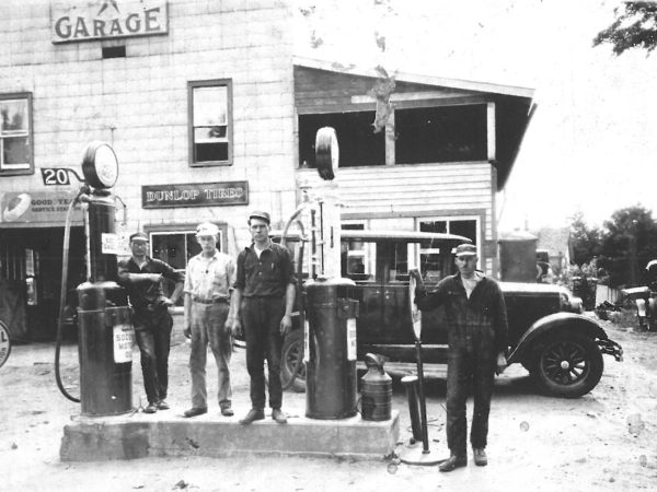 Gas station workers at the Kerr Garage in Fine