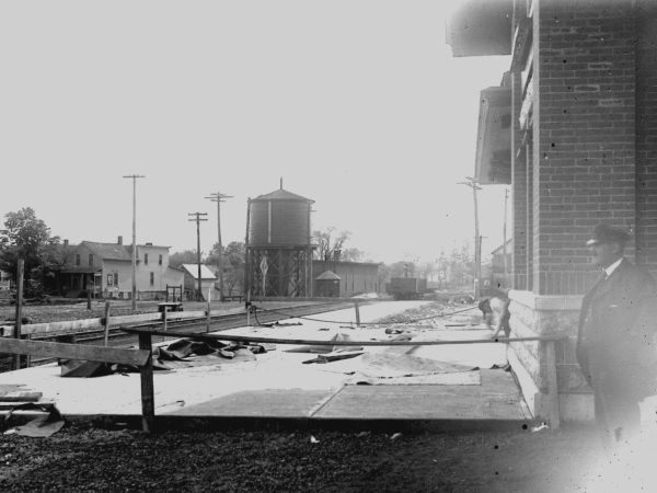 Construction at the train depot in Gouverneur