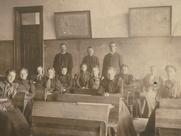 Students and teachers in classroom of the Gouverneur High School