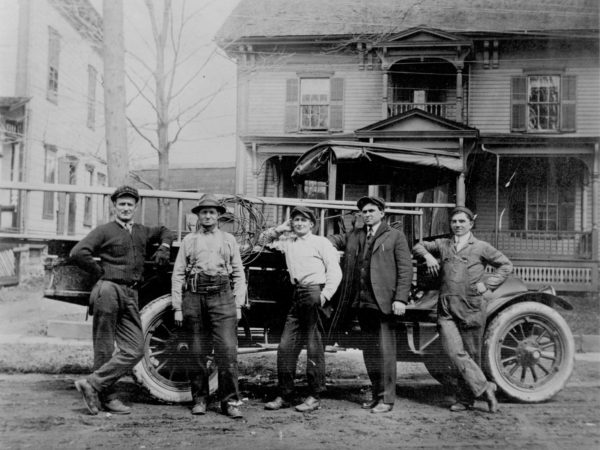 Saint Lawrence Utilities Company power line crew in Potsdam