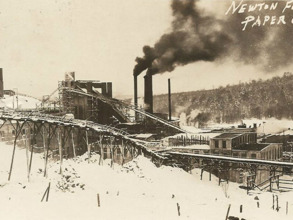 Newton Falls Paper Mill complex in winter in Newton Falls