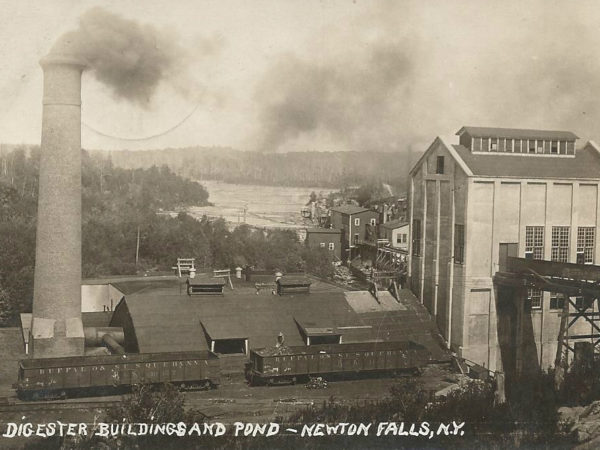 Newton Falls Digester Buildings and Pond in Newton Falls