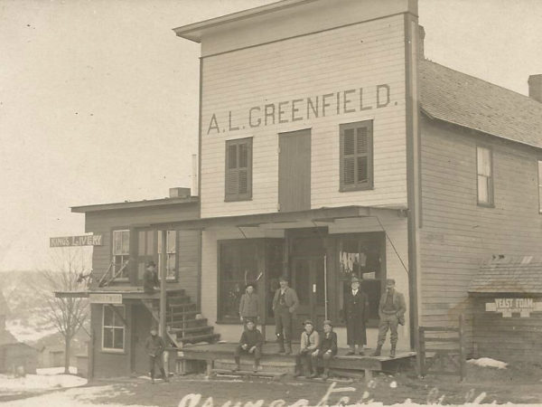 A. L. Greenfield store and Kings Livery in Oswegatchie