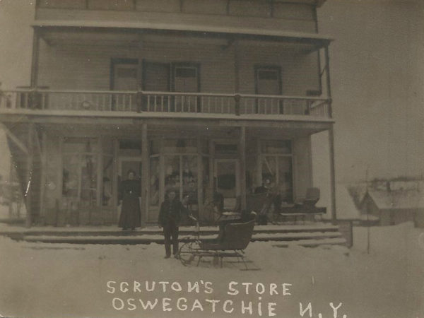 Scruton’s Store in winter in Oswegatchie