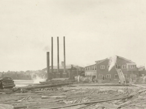 Lumber mill and mill pond in Cranberry Lake